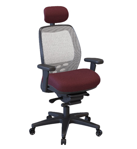 Nightingale SXO Mesh-Back Ergonomic Chair With Headrest - 6100D - Burgundy