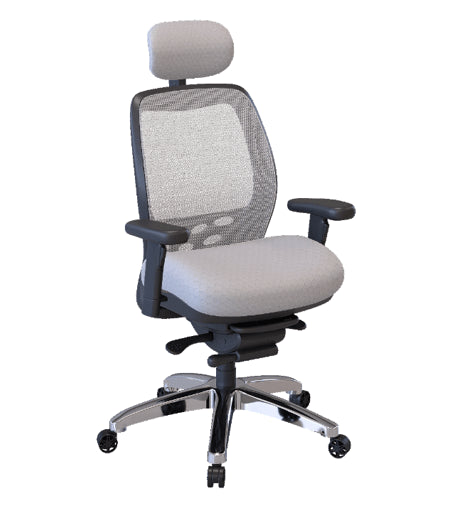 Nightingale SXO Mesh-Back Ergonomic Chair With Headrest - 6100D - White