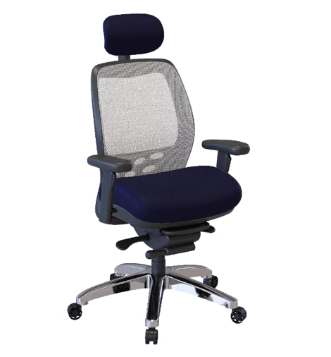 Nightingale SXO Mesh-Back Ergonomic Chair With Headrest - 6100D - Blue