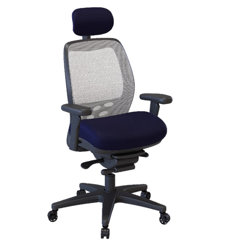 Nightingale SXO Mesh-Back Ergonomic Chair With Headrest - 6100D - Blue