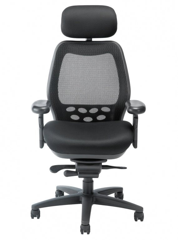 Nightingale SXO Mesh-Back Ergonomic Chair With Headrest - 6100D - Black 