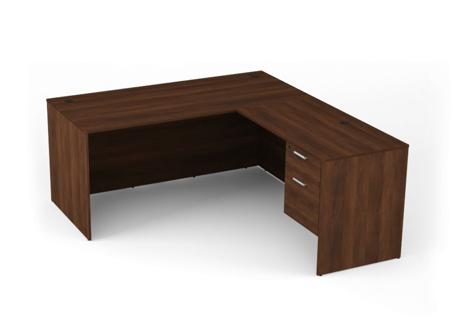 i5 Industries L-Shaped Laminate Desk - Walnut - SKU D6672P-3