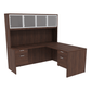 Kai L-Shaped Desk with Double Suspended Pedestals & 4 Door Hutch