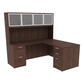 Kai L-Shaped Desk with Double Full Pedestals & 4 Door Hutch