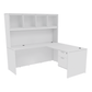 Kai L-Shaped Desk with Single Suspended Pedestal & 4 Door Hutch