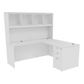 Kai L-Shaped Desk with Single Full Pedestal & 4 Door Hutch