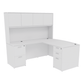 Kai L-Shaped Bow Front Desk with Double Full Pedestals & 4 Door Hutch