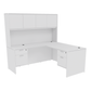 Kai L-Shaped Desk with Double Suspended Pedestals & 4 Door Hutch