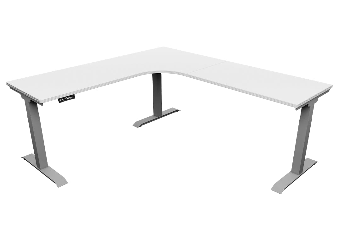 i5 Industries iRize Height Adjustable L-Shaped Desk - White - SKU IS6060