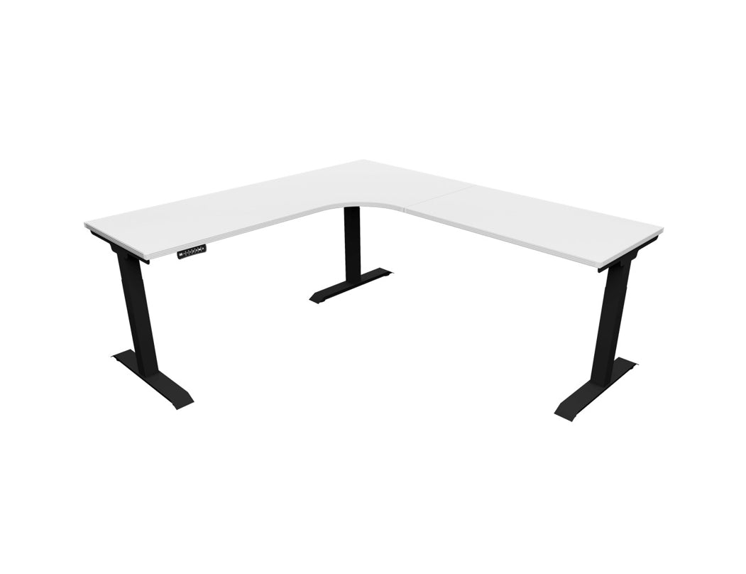 i5 Industries iRize Height Adjustable L-Shaped Desk - White - SKU IB6060